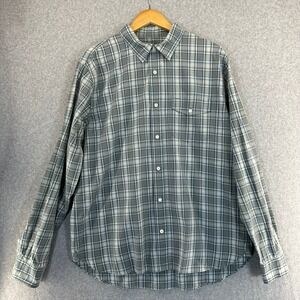 JACK SPADE Bleeker Street‎ Plaid Long Sleeve Button Down Shirt Blue Gray Mens XL